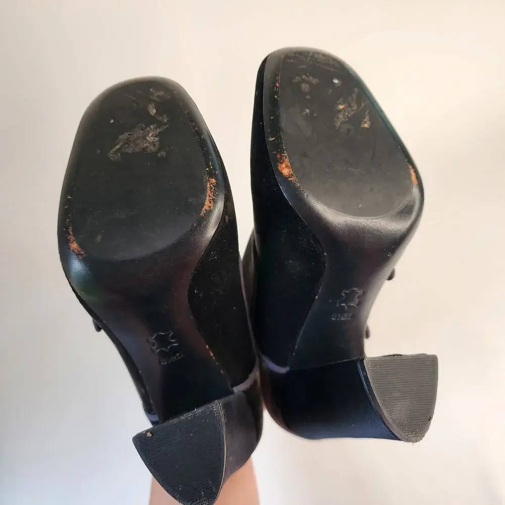 Tory Burch‎ Carley Velvet Booties Gray Grigio Block Heel Buckle Shoes 6.5M